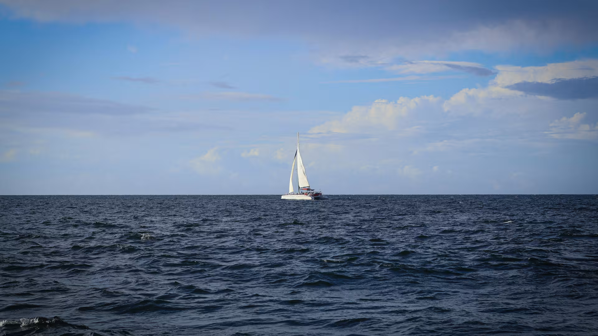 A local catamaran on the pacific ocean